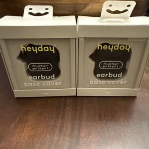 Lot of 2 x Heyday Earbud Case Cover Black For Airpods Pro gen 1 & gen 2